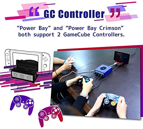 Brook Power Bay Crimson - Portable and Fast Charging Dock Stand, Docking Station for NS, Compatible with NS and GC Controllers, Support HDMI Out Put