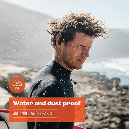 JBL Endurance Peak 3 - Dust and Water Proof (IP68) True Wireless Active Earbuds, JBL Pure Bass Sound, Up to 50 Total Hours of Playback with Speed Charge, Ambient Aware & Talk Thru (White) - color: White