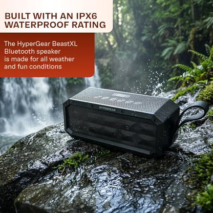 HyperGear BeastXL 30W Bluetooth Speaker - Wireless Portable Speaker with Loud Bass Stereo Sound, IPX6 Waterproof for Indoor/Outdoor Use with Built-in Mic