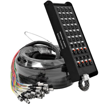 Seismic Audio - SAXQ-24x8x100 - 24 Channel 100' XLR Snake Cable with XLR and 1/4" Returns on the Box - size: 100 Foot - 24 Send x 8 Return