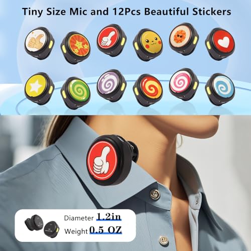 Gift Wireless Personal Lavalier Microphone with【Cultural Stickers】for Lightning iPhone 17/16/15/Android Noise Cancellation Omnidirectional Microphone for Video Recording Vlog Interviews Podcasts