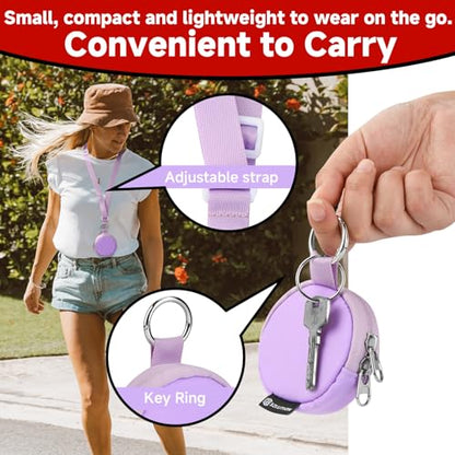 CaSZLUTION Carrying Case Compatible with GO Plus + 2023 | Portable Protective Case with Key Ring & Neck Strap, Nylon Storage Pouch, for GO Plus Plus, Light Purple - color: Light Purple