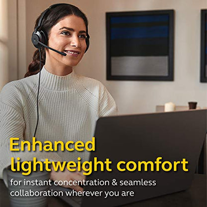 Jabra Evolve2 30 MS Wired Headset, USB-A, Stereo, Black – Lightweight, Portable Telephone Headset with 2 Built-in Microphones – Work Headset with Superior Audio and Reliable Comfort - size: Microsoft Teams, style: Stereo (USB-A)
