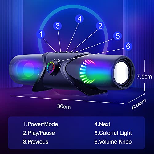 WolfLawS Computer Speakers,Bluetooth SoundBar,Computer Speakers for Desktop Monitor with RGB Light,PC Speakers with Subwoofer,USB Powered Sound Bar for Laptop 3.5mm Headphone Jack