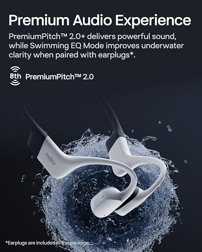 SHOKZ OpenSwim Pro Open-Ear MP3 Headphones, White, IP68 Waterproof, 32G MP3 - color: White