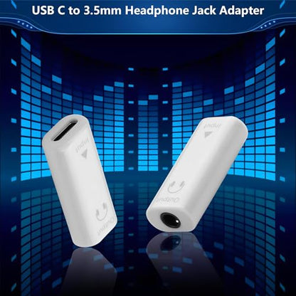 CERRXIAN 2 PCS USB C to 3.5mm Headphone Jack Adapter,Type C Female Input to Aux Male Output Digital Audio Converter for PC, Tablet, Laptop, Microphone, Speaker - style: Type C Female Input to Aux Male