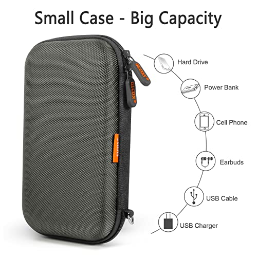 Small Electronic Organizer, Silver-Gray Shockproof EVA Travel Pouch - color: Silver-Gray