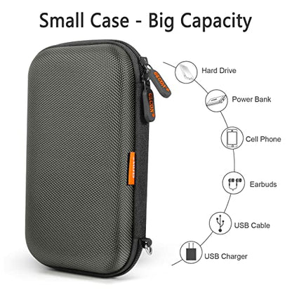 Small Electronic Organizer, Silver-Gray Shockproof EVA Travel Pouch - color: Silver-Gray