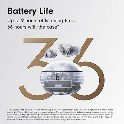 Beats Studio Buds + with Apple 20W USB-C Power Adapter - Transparent - color: Transparent, style: With Power Adapter