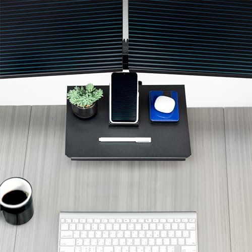 VIVO Universal Steel 14 x 10 inch Shelf Pole Mount for TV Cart, Attaches to 0.5” to 2.4” Poles, Speaker & Microphone Stands, Clamp-on Utility Storage Surface, Black, MOUNT-SF13P - size: 14 x 10 inch