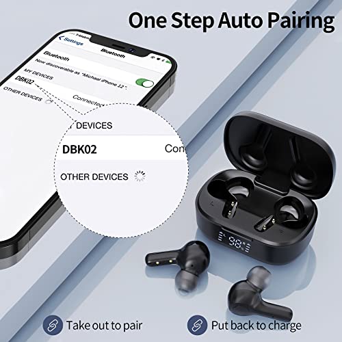 MOZOTER Bluetooth 5.3 Wireless Earbuds,Deep Bass Loud Sound Clear Call Noise Cancelling with 4 Microphones in-Ear Headphones with Wireless Charging Case Compatible for iPhone Android,Workout - color: Black