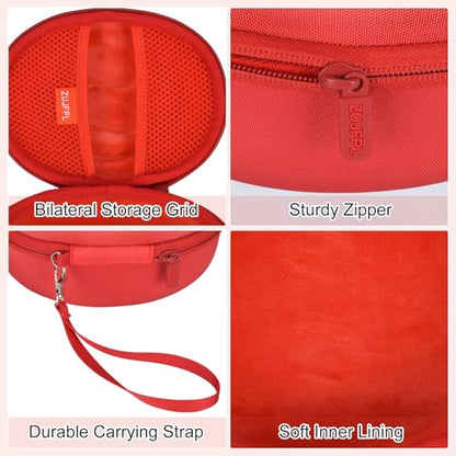 EVA Hard Case for Beats Solo3/Solo2/ Solo 4 Wireless On-Ear Headphones,Premium Travel Protective Carrying Storage Bag(Red) - color: Red