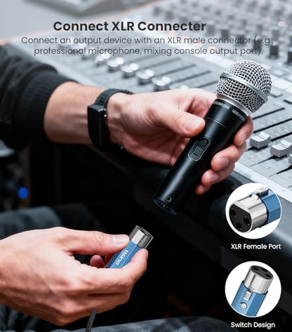 Tisino Female XLR to 3.5mm TRS Stereo Jack Adapter Cable, Balanced, 1.6 FT | Balanced XLR to 1/8 Inch Audio Cable for Microphone, Audio Interface, Mixing Console, DSLR Camera, Shielded OFC Cord - size: 50 cm/1.64 FT, style: XLR F to 3.5mm TRS F