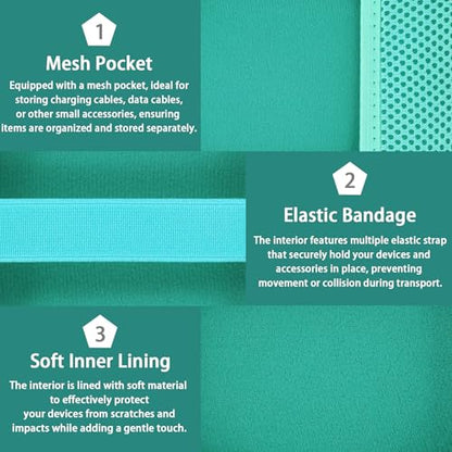 for JBL Go 5/4/3 Ultra Portable Speaker Hard Travel Case, Mint Green | Protective Storage Bag with Mesh Pocket & Hand Strap, Shockproof EVA Carrying Box, Soft Lining - color: Mint Green Case