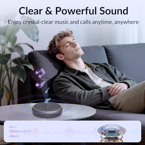 FreeChat Conference Speakerphone, 3 AI Mics 360 Voice Pickup | Smart Noise Cancelling, Portable Speaker for Video Calls, Home Office & Small Team Meetings - color: FreeChat 101(3 Mics)