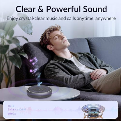 FreeChat Conference Speakerphone, 3 AI Mics 360 Voice Pickup | Smart Noise Cancelling, Portable Speaker for Video Calls, Home Office & Small Team Meetings - color: FreeChat 101(3 Mics)