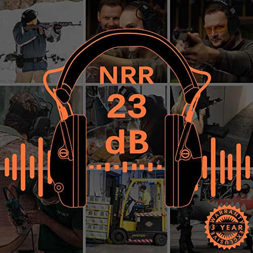 PROHEAR Electronic Shooting Ear Protection, NRR 23dB, 4X Amplification | Soft padded headband and low-pressure ear cups keep you comfortable during range, hunting, or yard work - style: Electronic-black
