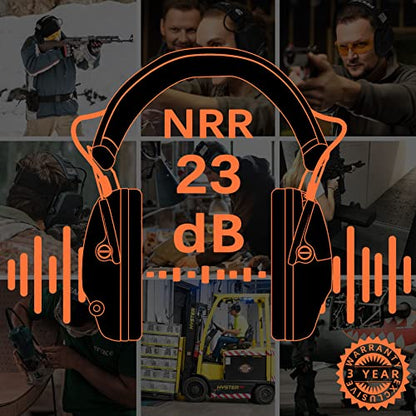 PROHEAR Electronic Shooting Ear Protection, NRR 23dB, 4X Amplification | Soft padded headband and low-pressure ear cups keep you comfortable during range, hunting, or yard work - style: Electronic-black