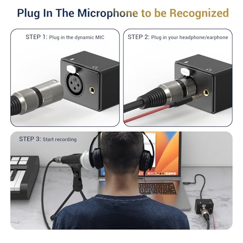 Cubilux XLR to 3.5mm Microphone Adapter with Headphone Jack, XLR Female to 1/8 TRRS Combo Jack MIC Converter Compatible with MacBook, Smartphone, Tablet, PC, 3.3 Feet