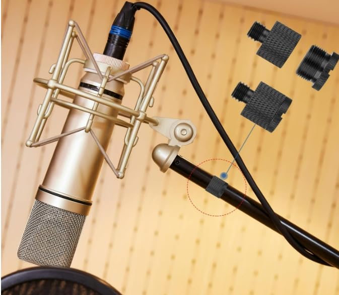 Mic Thread Adapter Kit, Slivery, 8Pcs - style: 8 pcs slivery