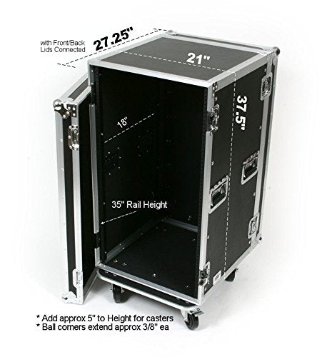 OSP Cases | ATA Road Case | 20-Space Amp Rack | 20" Deep | RC20U-20 - size: 20 Space, 20"