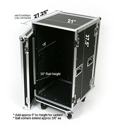 OSP Cases | ATA Road Case | 20-Space Amp Rack | 20" Deep | RC20U-20 - size: 20 Space, 20"