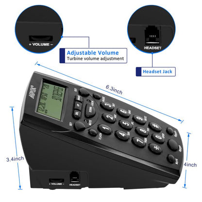 AGPtek® Call Center Dialpad Headset Telephone with Tone Dial Key Pad & REDIAL
