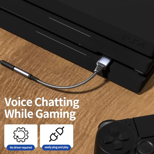 USB to Audio Jack Adapter, External Sound Card Jack Audio Adapter, USB-A to 3.5mm TRRS Female Headset for PS4/PS5/Headphone/Mac/Linux/PC Windows/Laptop/Desktops/Docking Station/iOS/Vista/(Gray)