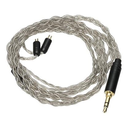 IEM Earphone Cable 1.2M Long, 28AWG 4-Cores High Purity HiFi in Ear Cable Silver-Plated Extension Wires for Replacement Ananda Arya HE400SE, Gray (3.5mm, 2PIN)