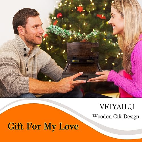 VEIYAILU Gifts for Men Women Husband Son Boyfriend Him Nightstand Organizer Wood Phone Docking Station Birthday Gifts (Walnut) - color: Walnut