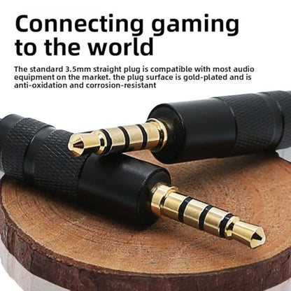 Yunseity IEM Cable with Detachable Mic, 2 Pin 0.78mm OFC Upgrade Cable for QDC UE Headphones, with Gold Plated 3.5mm Plug and Free Design