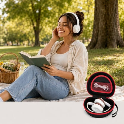 Headphone Case for Picun B8 P26/ for Beats Solo 4, Studio Pro, Solo3, Studio3 On-Ear Headphones More Foldable Bluetooth Wireless Headset (Extra Large) - Black - color: Black