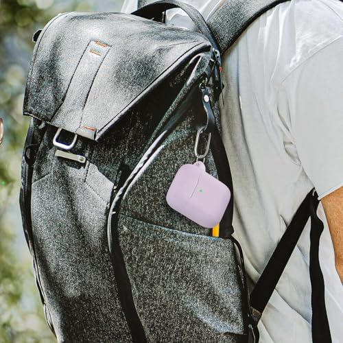 for AirPods 1/2 Case Cover,Come with Cleaner Kit,Soft Skin Silicone Case Cover with Keychain,Full Protective Case for Men and Women,Compatible with AirPods 2nd Generation Case,Lavender - color: B5-Lavender