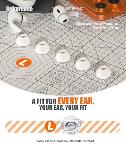 5 Pairs Replacement Ear Tips for AirPods Pro 3 (Large) | Foam-Infused Hybrid Silicone Eartips for AirPods Pro 3 Ear Tips Accessories with Cleaning Pen & Storage Box - size: L