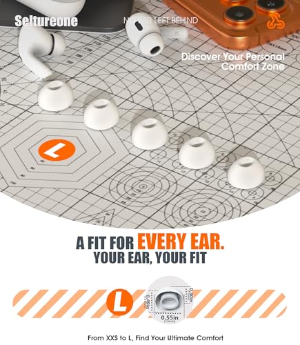 5 Pairs Replacement Ear Tips for AirPods Pro 3 (Large) | Foam-Infused Hybrid Silicone Eartips for AirPods Pro 3 Ear Tips Accessories with Cleaning Pen & Storage Box - size: L