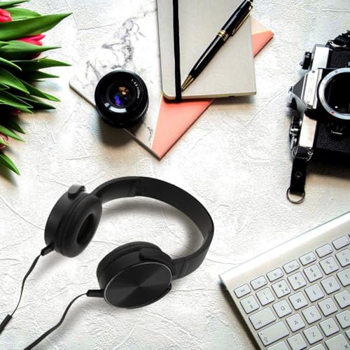 Holibanna Portable Stereo Gaming Headset with Microphone Lightweight Over Ear Wired Headphones for Computer and Smartphone Comfortable Breathable Design for School Age Users