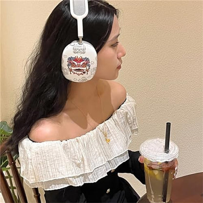Case Compatible with AirPods Max Headphones, Cute Anime Lion Soft TPU Anti-Scratch Protective Ear Cup Covers Headphone Cases for Woman Kids Man - color: White Lion