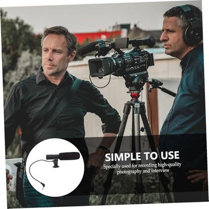 Mikinona Digital Camera Microphone High-Sensitivity Recording Mic for DSLR and Smartphone Interviews Photography with Stereo Plug Condenser Mic for Sound Recording
