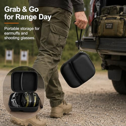 GWCASE Earmuffs & Shooting Glasses Case, Compact Carry, Case Only