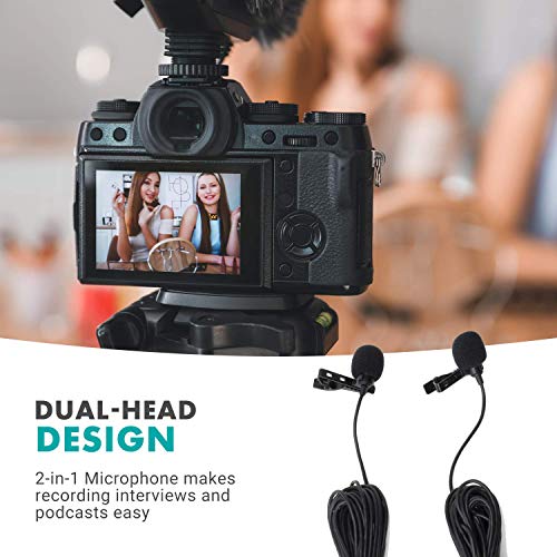 Movo uLav-L-Duo Digital Dual iPhone 15/16 Lavalier Omnidirectional Clip on Microphone with USB-C Connector Compatible with iPhone 15/16 and Up, iPad-Pro (20-Foot Cord) - style: Double Lav with 20-foot Cord