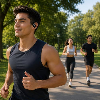 Wireless Earbuds SP36 Sports with Earhooks, Bluetooth 5.4, Hi-Fi Stereo Sound, LED Display, Long-Lasting Battery Life, Waterproof Sport Headphones Compatible with Android/iOS (Black)