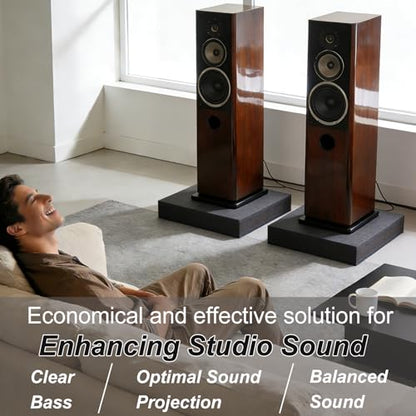 2-Pack Studio Monitor Speaker Noise Isolation Pads 3-Layer Acoustic Stand Riser Foam Subwoofer Isolation Pad Audio Vibration Platform Stabilizer (Medium - for 5-8 inches) - size: Medium - for 5-8 inches
