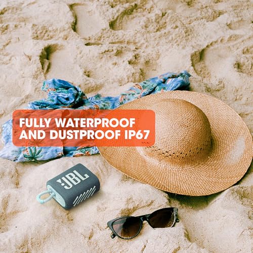 JBL Go 3 - Portable Mini Bluetooth Speaker, big audio and punchy bass, IP67 waterproof and dustproof, 5 hours of playtime, speaker for home, outdoor and travel (Red) - color: Red, style: GO3