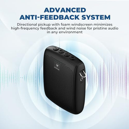 WinBridge Wireless Voice Amplifier with Microphone for Teachers,Tour Guides | Portable PA System with Wireless Handheld Mic, Bluetooth Speaker for Classroom, Public Speaking & Outdoor Events WB009