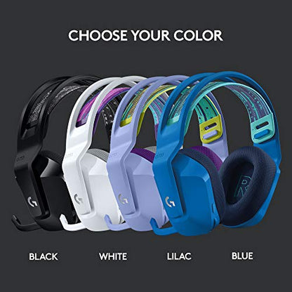 Logitech G733 Lightspeed Wireless Gaming Headset with Suspension Headband, LIGHTSYNC RGB, Blue VO!CE mic Technology and PRO-G Audio Drivers - White (Renewed) - color: White
