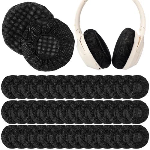 BBTO 200 Pieces Disposable Headphone Ear Cover Non-Woven Sanitary Earpad Covers for Most On Ear Headphones(L, 11 Cm/ 4.3 Inch,Black) - color: Black, size: L (11 cm)