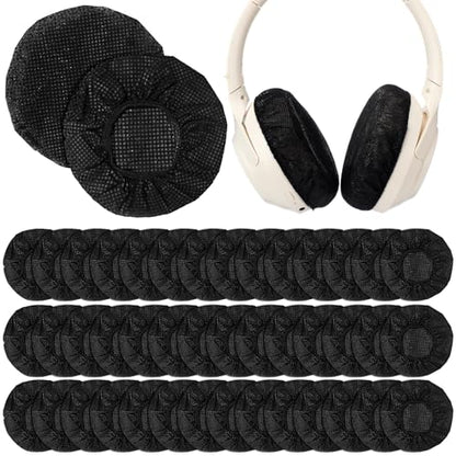 BBTO 200 Pieces Disposable Headphone Ear Cover Non-Woven Sanitary Earpad Covers for Most On Ear Headphones(L, 11 Cm/ 4.3 Inch,Black) - color: Black, size: L (11 cm)