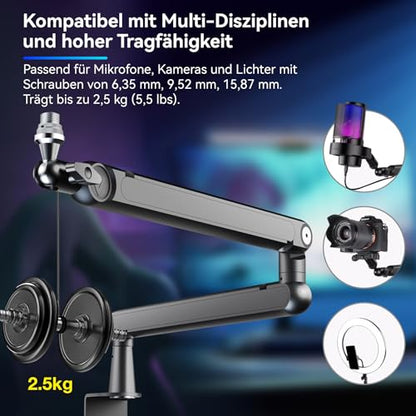 THRONMAX S7 TUNE Low Profile Mic Arm, 360° Rotatable Microphone Boom Arm Mic Stand, Cable Management, Easy Clamp for Streaming, Podcasting, Gaming,Universal fit for Blue Yeti HyperX QuadCast Finfine