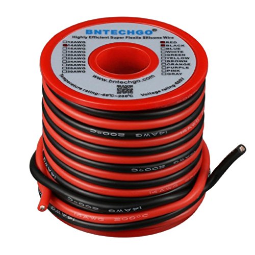 BNTECHGO 14 AWG Silicone Wire Red Black 20ft Stranded Tinned Copper Wire | Flexible 14 Gauge Stranded Wire Silicone Rubber Insulation For RC Models, Drone, Robot, Battery, EV Charger, 3D Printer, DIY - color: Red and Black, size: 14 AWG silicone wire 20ft