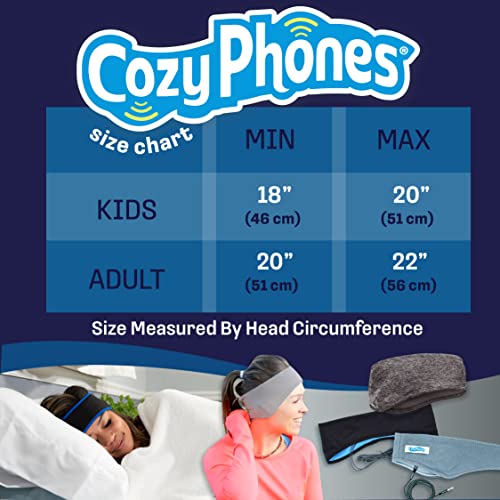 CozyPhones Sleep Headphones - Over Ear Headphones from Ultra Thin Cool Mesh Wired for Side Sleepers, Meditation, Running, Laptop, and Phone - Blue | Ultra Thin Cool Mesh Wired for Side Sleepers, Meditation, Running, Laptop, and Phone - color: Blue